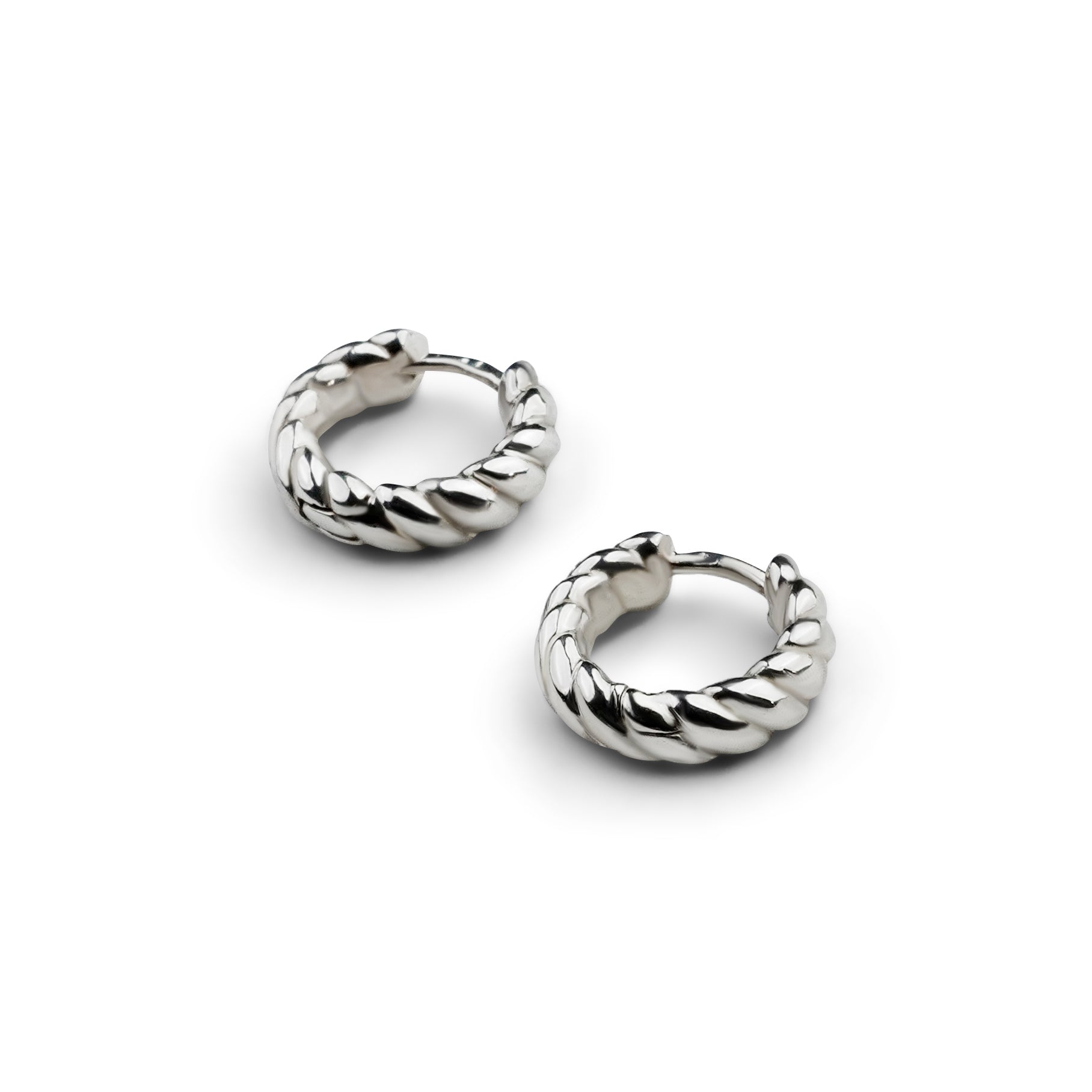 L'Amour Croissant Hoop Earrings, Sterling Silver