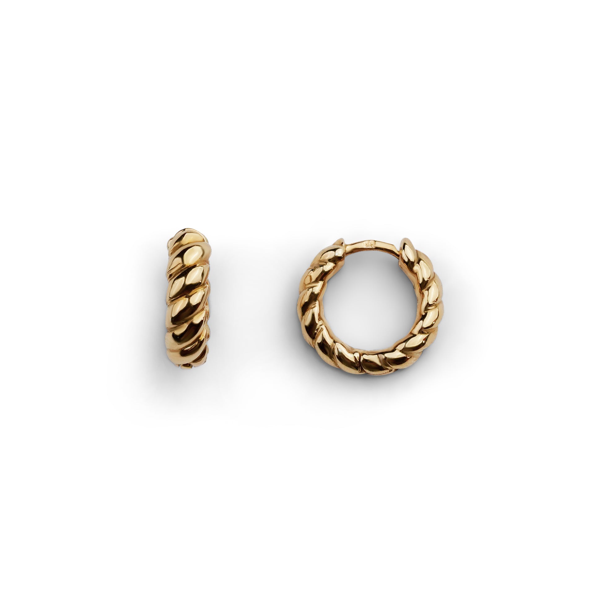 L'Amour Croissant Hoop Earrings, Sterling Silver, Gold vermeil
