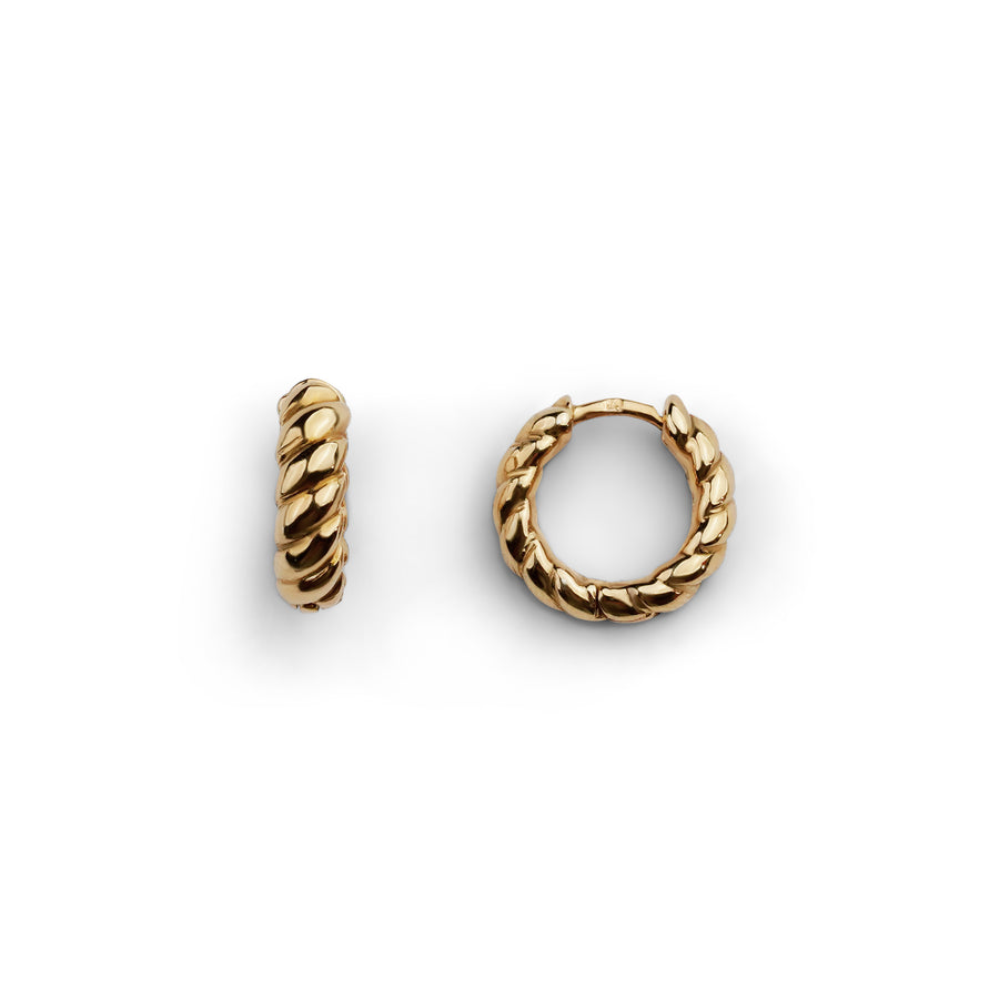 L'Amour Croissant Hoop Earrings, Sterling Silver, Gold vermeil