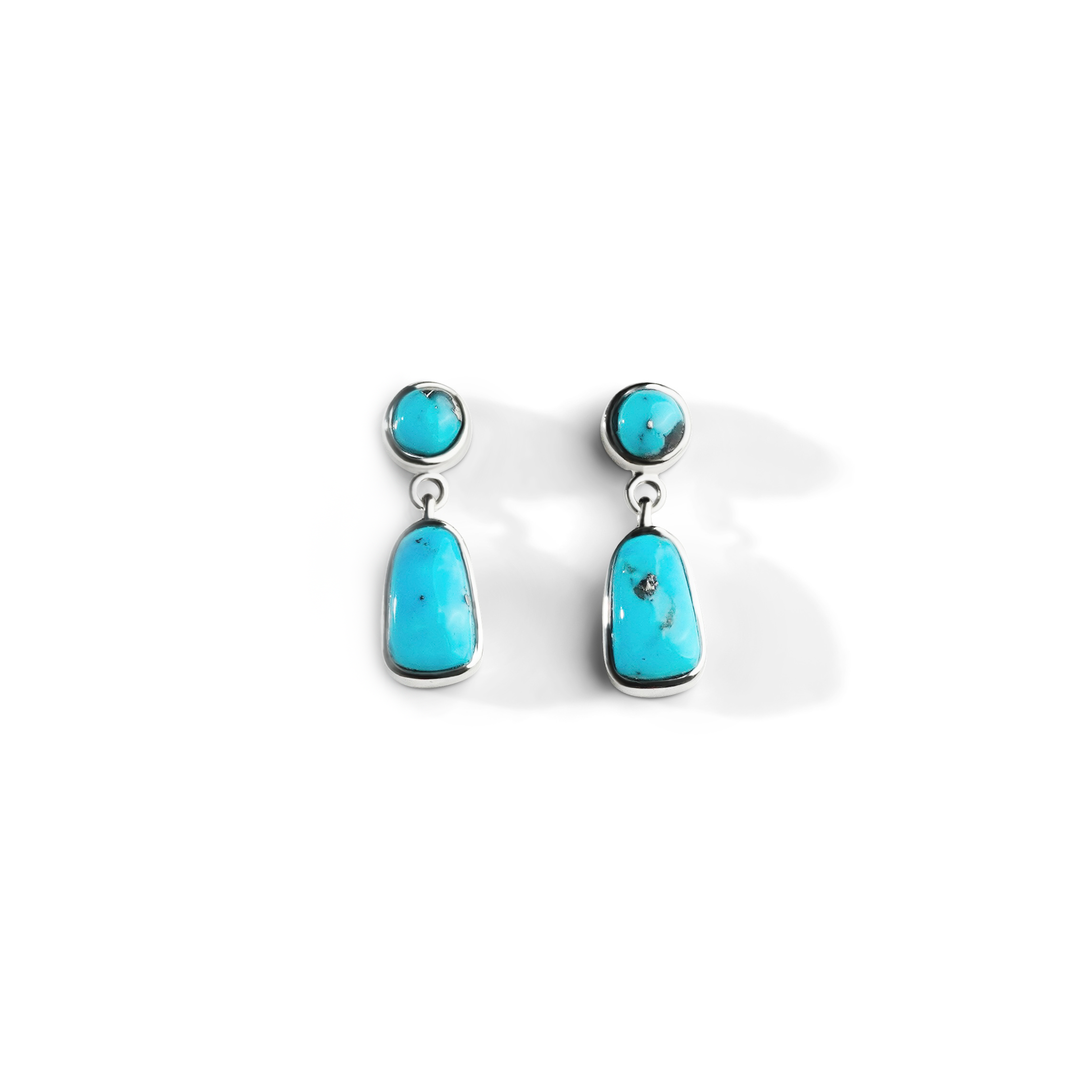 Colorful Life Earrings, Sterling Silver, Treated Turquoise