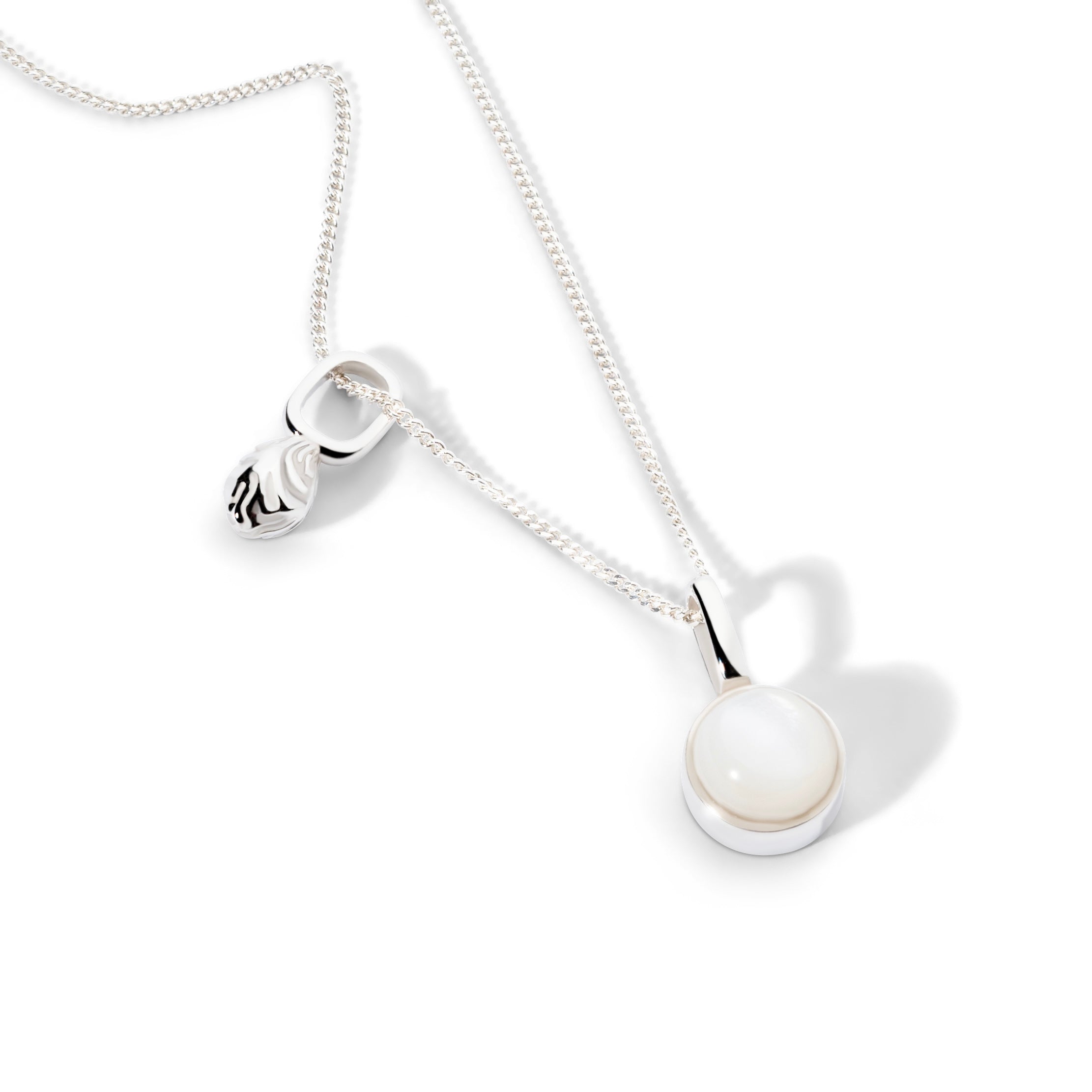 Colorful Life Necklace, Solid Sterling Silver, Mother of Pearl