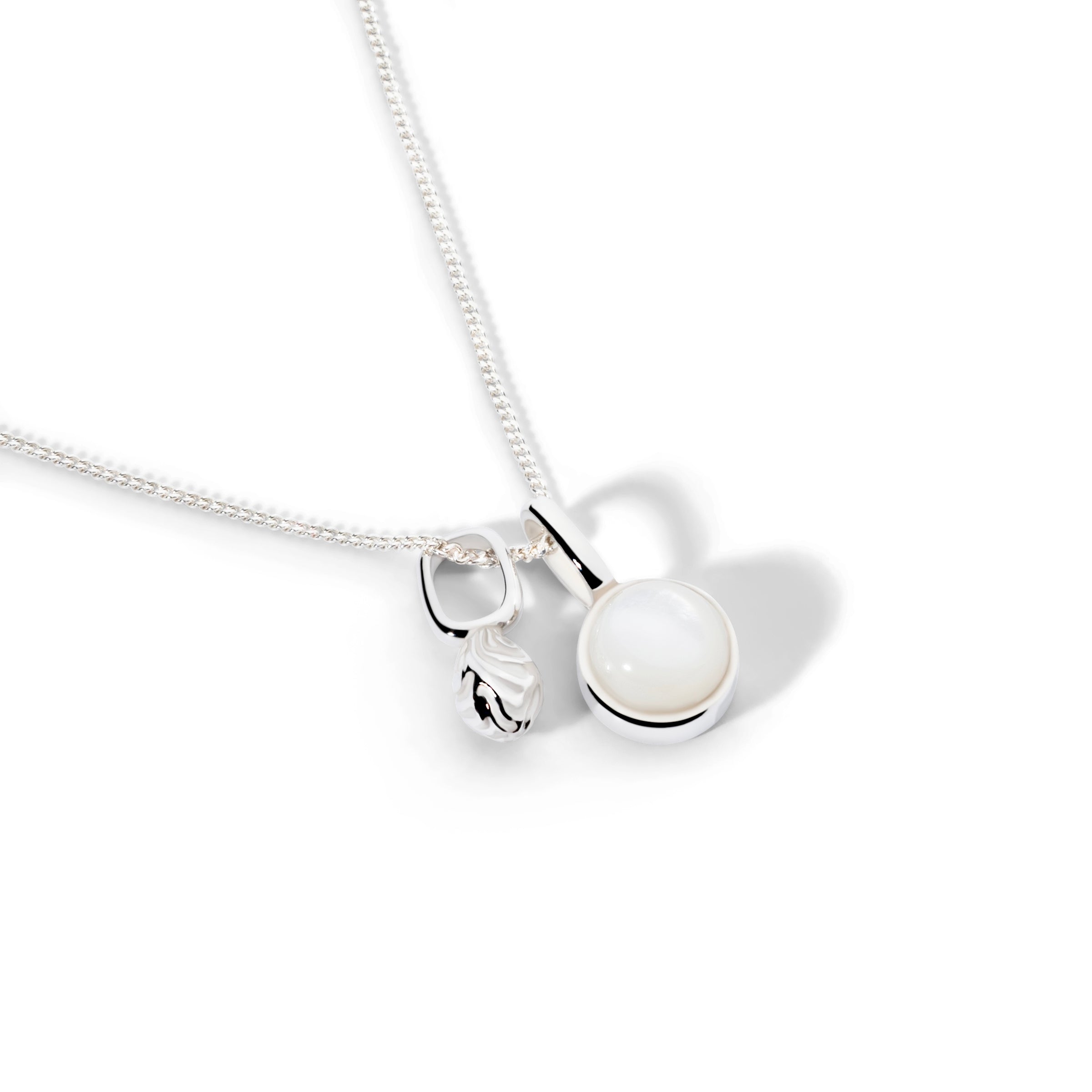 Colorful Life Necklace, Solid Sterling Silver, Mother of Pearl