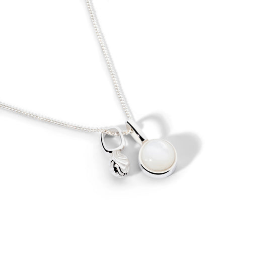 Colorful Life Necklace, Solid Sterling Silver, Mother of Pearl