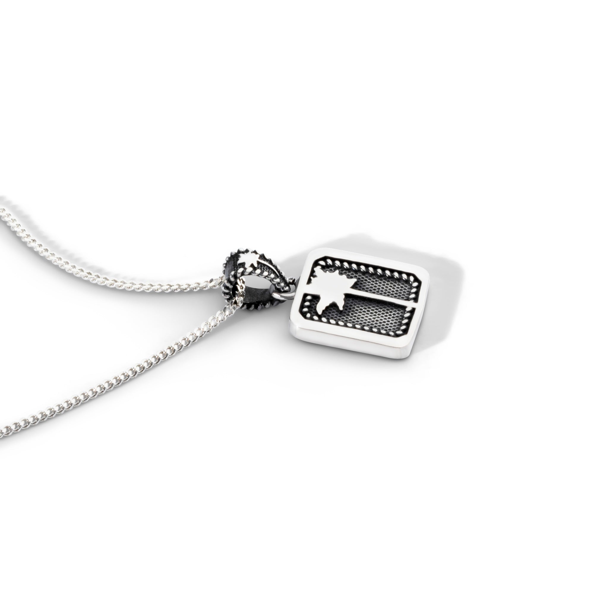 Maldiva Palm Necklace, Solid Sterling Silver