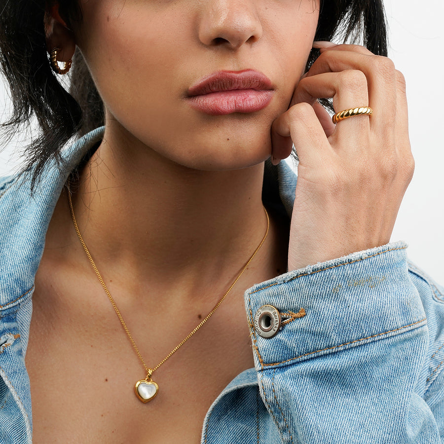 L'Amour Croissant Band, Sterling Silver, Gold vermeil