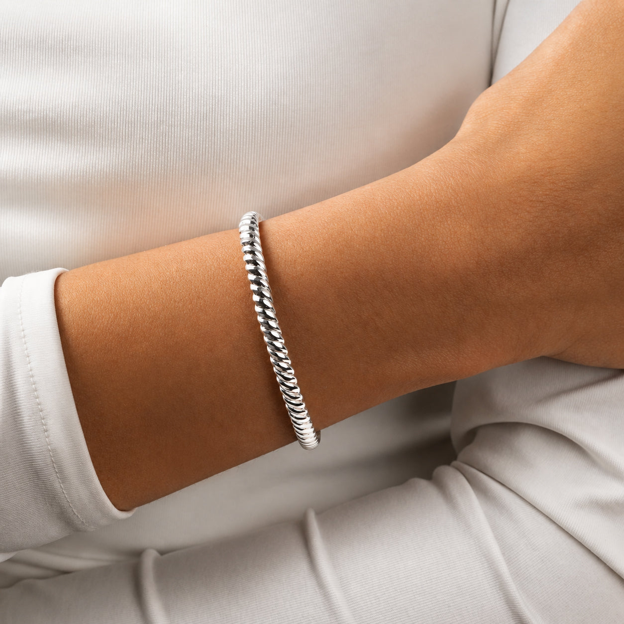 L'Amour Croissant Bracelet, Sterling Silver