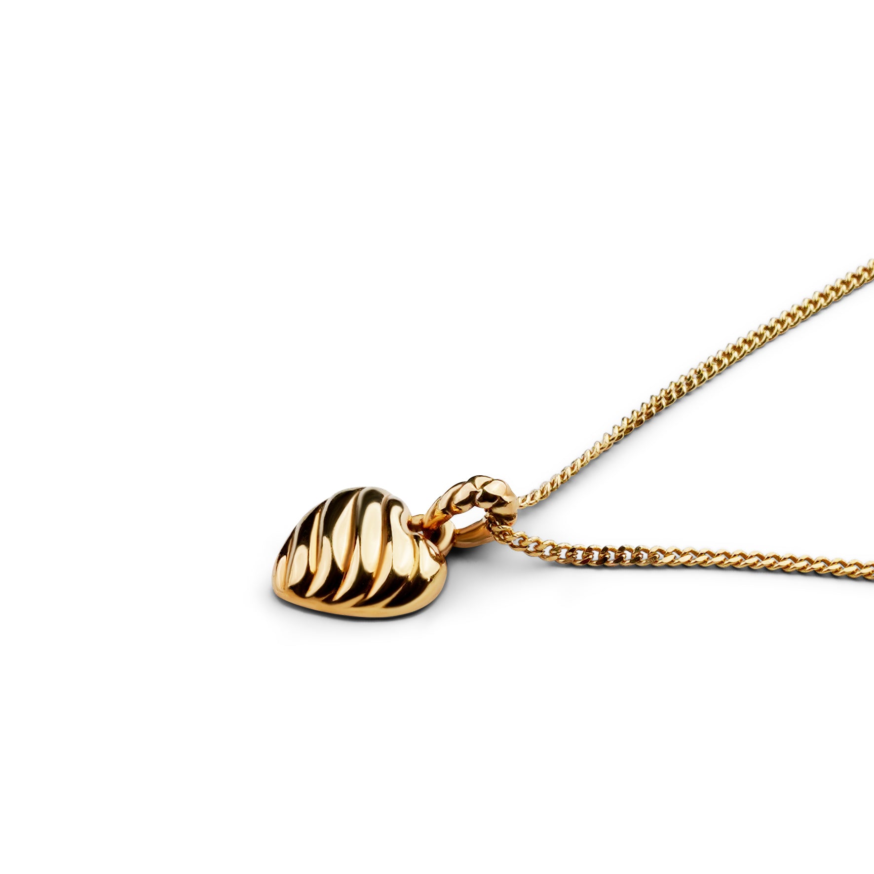 L'Amour Croissant Heart Necklace, Sterling Silver, Gold vermeil
