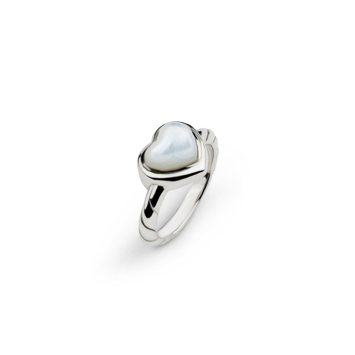 L'Amour Croissant Ring, Sterling Silver, Mother of Pearl