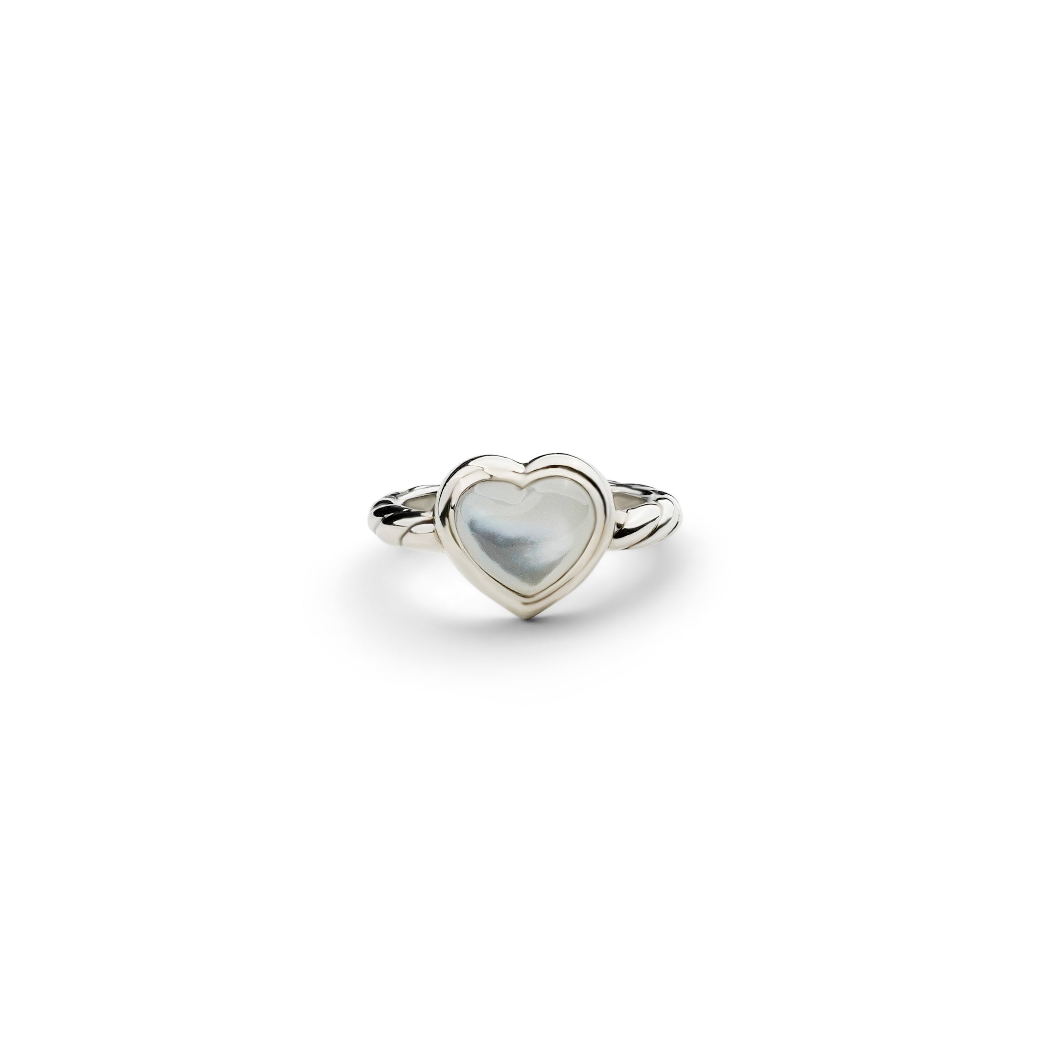 L'Amour Croissant Ring, Sterling Silver, Mother of Pearl