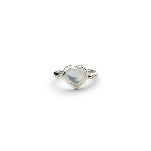 L'Amour Croissant Ring, Sterling Silver, Mother of Pearl