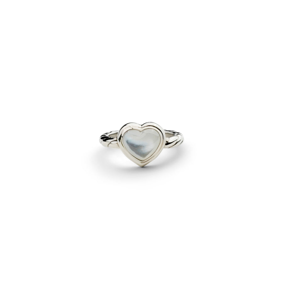 L'Amour Croissant Ring, Sterling Silver, Mother of Pearl